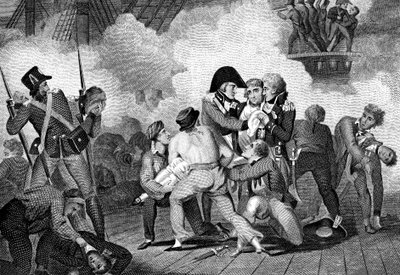 Death of Nelson on board HMS Victory at the Battle of Trafalgar by Unbekannt