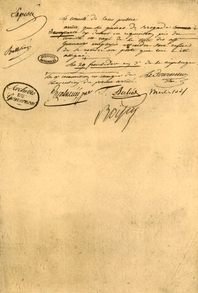 Decree of the Committee for Public Health, 5 September 1795 by Unbekannt