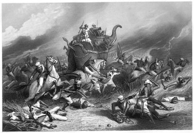 Defeat of the Peishwas army before Jhansi by General Rose, 1st April 1858 by Unbekannt
