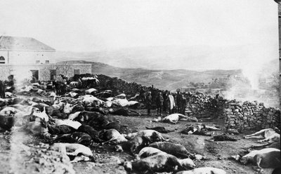 Defence of the Citadel of Rachaya, Druze rebellion, Jabal el Druze, Syria by Unbekannt