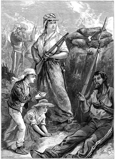 Defence of the Fort at Futtegurh, Indian Mutiny, 1857-1859 c1895 by Unbekannt