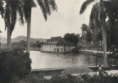 The Lake of Kandy with the Library Building of the Temple of the Sacred Tooth by Unbekannt