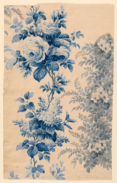 Design for Flowered Fabric or Wallpaper, 1880-90 by Unbekannt