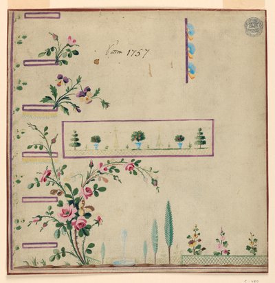 Design for Gile, pattern 1757 of the Fabrique de St. Ruf by Unbekannt