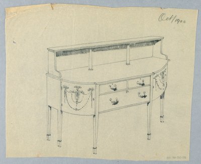 Design for Sideboard with Neo-Classical Ornament, October 1900 by Unbekannt
