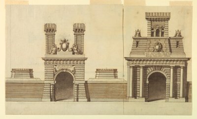 Design for the Elevation of a Gate of a Papal Town by Unbekannt