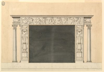 Design for the Elevation of a Mantelpiece by Unbekannt