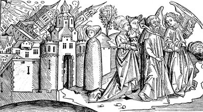 Destruction of Sodom and Gomorrah by earthquake, 1493 by Unbekannt