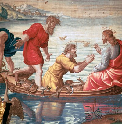 Detail from Mortlake Tapestries, showing the miraculous draft of fishes by Unbekannt