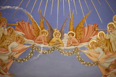 Detail of a Fresco in the Visitation Church in Ein Kerem: Angels by Unbekannt