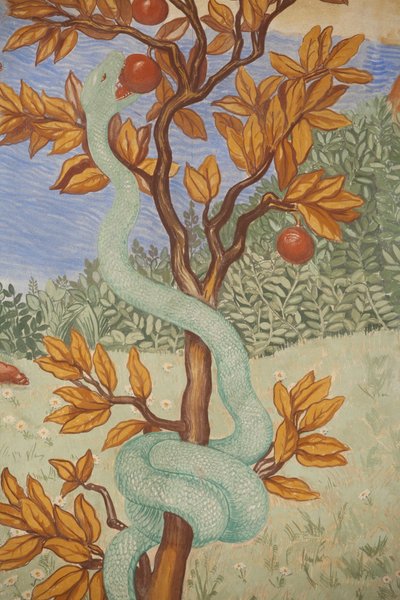 Detail of a fresco showing the Garden of Eden, Puteaux, France by Unbekannt