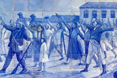 Detail of a mosaic depicting Cachoeira people cheering Prince Pedro, who led Brazil to independence, Cachoeira, Brazil by Unbekannt