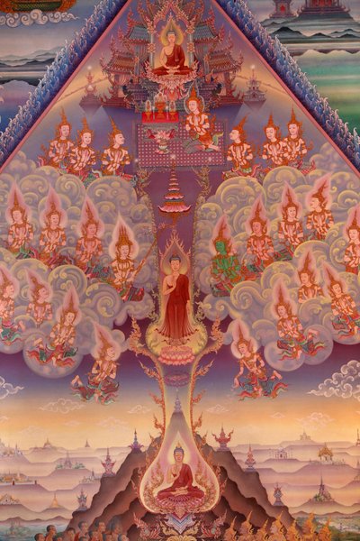 Mural Painting Detail, Uposatha (Shrine Hall) of Buddhapadipa Temple, Wimbledon, United Kingdom by Unbekannt