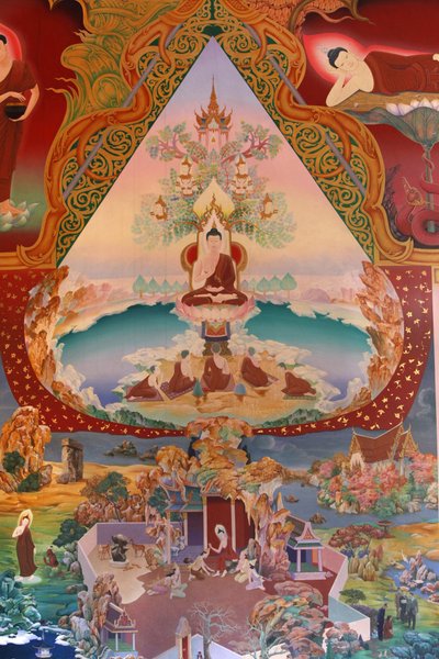 Mural Painting Detail, Uposatha (Shrine Hall) of Buddhapadipa Temple, Wimbledon, United Kingdom by Unbekannt