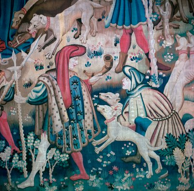 Detail of bear-hunt from the Devonshire Hunting Tapestries by Unbekannt