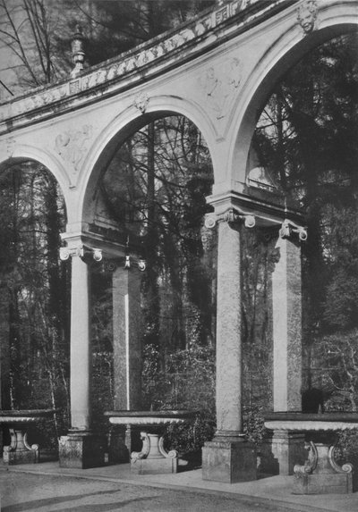 Detail of Colonnade and Fountains, Temple of Music, Versailles, France, 1924 by Unbekannt
