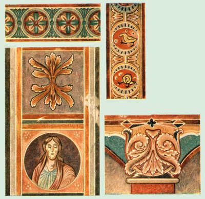 Detail of mural paintings in the Church of St. George, Oberzell, Reichenau, Germany by Unbekannt