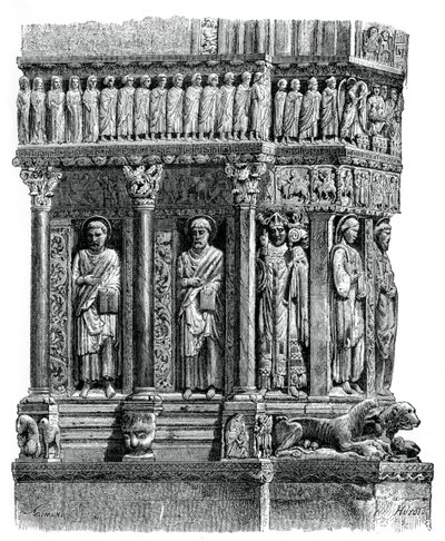 (detail) of the portal of St Trophimus, Arles by Unbekannt