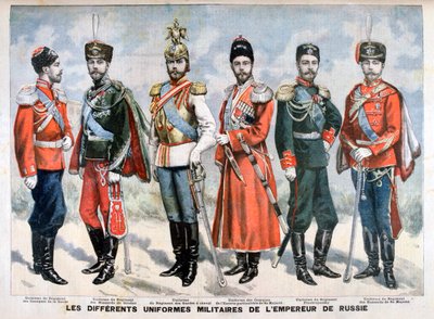 Different Russian military uniforms of the Emperor, 1896 by Unbekannt