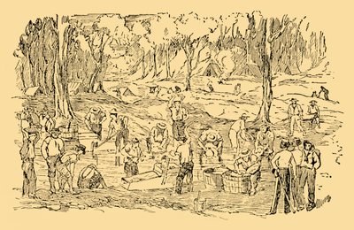 Digging and Washing for Gold in Australia in 1851 by Unbekannt
