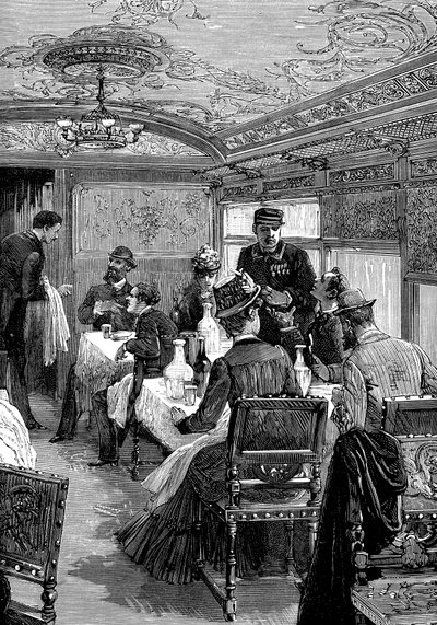 Dining car on the Orient Express, c1885 by Unbekannt