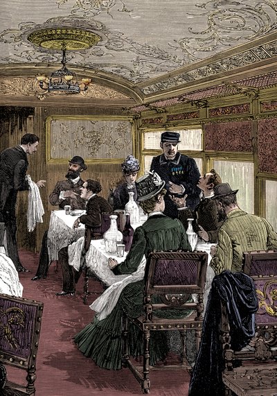 Dining Car on the Orient Express, c1885 by Unbekannt