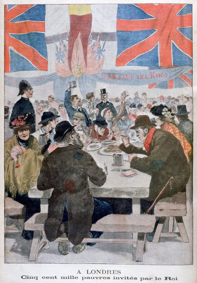 Dinner for the Poor in Celebration of the Coronation of King Edward VII, London, 1902 by Unbekannt