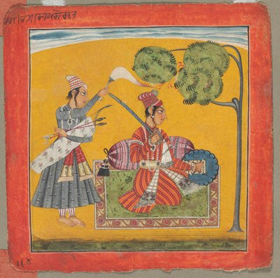 Dipak Raga, One of the Thirty-Six Melodies Ragamala: Personifying Love, c. 1690 by Unbekannt
