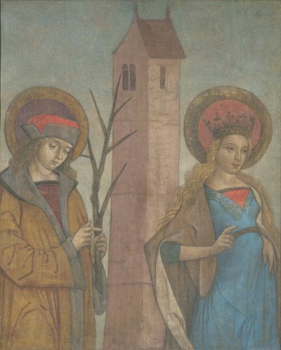 Diptych of Saints Achatius, Barbara, Apollonia, and Sebald by Unbekannt