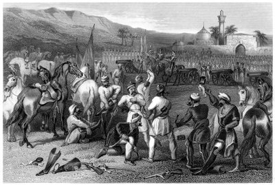 Disarming the 11th Irregular Cavalry at Berhampore, 1857, c1860 by Unbekannt