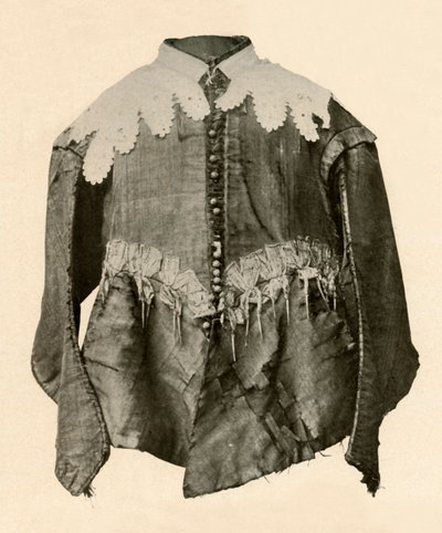 Doublet of black silk trimmed with points of galloon with silver aiglets by Unbekannt
