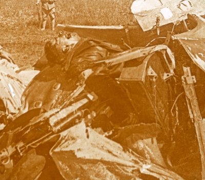 Downed German Plane with Pilot by Unbekannt