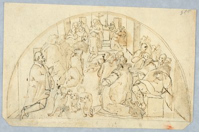 Drawing, Design for an Overdoor, 17th–19th Century by Unbekannt