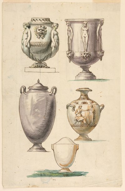 Designs for Urns in the Antique Style, late 18th century by Unbekannt