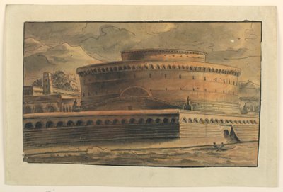 Drawing, Stage Design, Exterior of Circular Building, early 19th century by Unbekannt