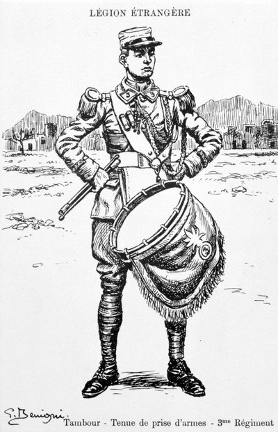 Drummer, 3rd regiment of the French Foreign Legion by Unbekannt