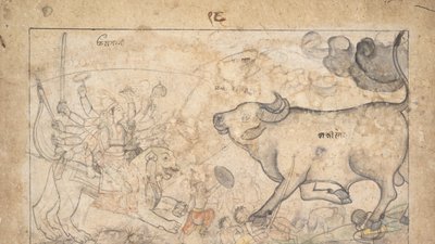 Durga Confronts the Buffalo Demon Mahisha by Unbekannt