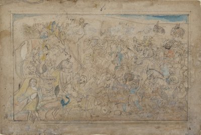 Durga, Kali, and Five Matrikas Battle the Daitya Army of the Demon Shumbha by Unbekannt