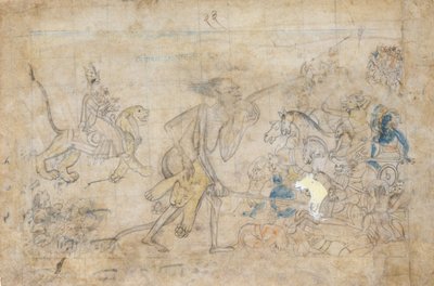 Durga and Kali Approach the Gathered Armies of Chanda and Munda by Unbekannt