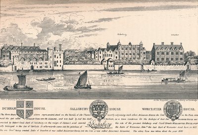 Durham House, Salisbury House and Worcester House, London, c1808 by Unbekannt