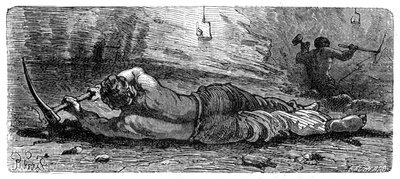 Early 19th century coal miner working a narrow seam by Unbekannt