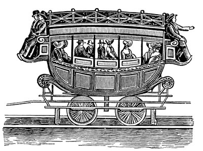 Early American Railroad Car Adopted from Road Transport by Unbekannt
