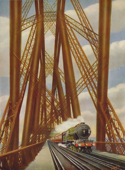 East Coast Express Crossing the Forth Bridge by Unbekannt