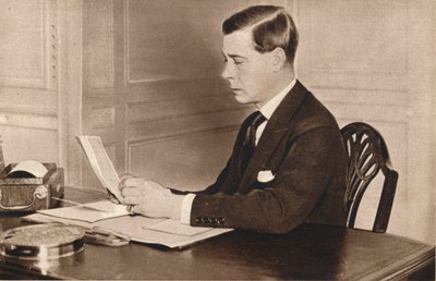 Edward VIII Working in His Office at St. James