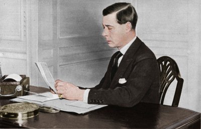 Edward VIII Working in His Office at St. James