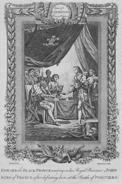 Edward the Black Prince waiting on his Royal Prisoner John, King of France by Unbekannt