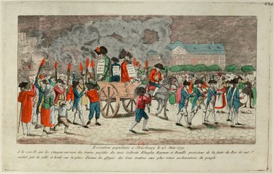 Effigy Burning of Klinglin, Heymann and Bouille on June 25, 1791 in Strasbourg by Unbekannt