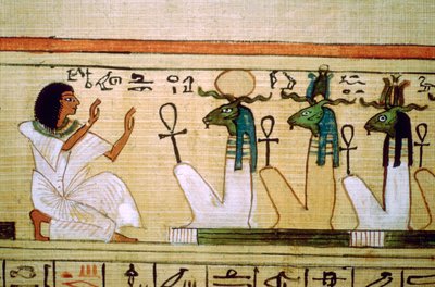 Egyptian Book of the Dead, Deceased Kneeling Before the Gods of the Underworld by Unbekannt