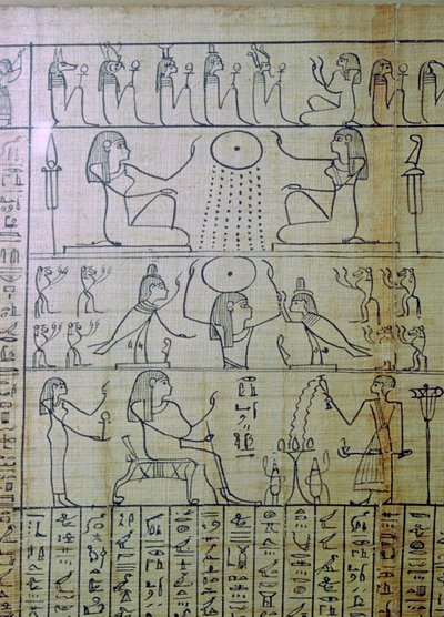 Egyptian depiction of a funeral and entrance into the underworld, Papyrus of Ani by Unbekannt