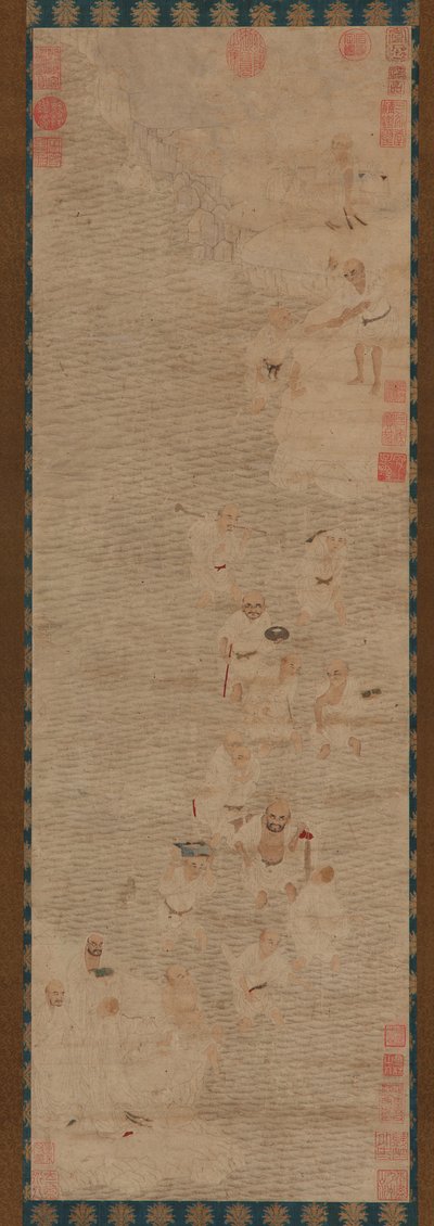 Eighteen Luohans Crossing a River by Unbekannt